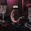Modern Gothic Home Furnishing Halloween Pink Moon Spider Candle Holder, Sweet Dark Aesthetic Tray for Resin Pillar Base Candles, Tabletop Decor Window