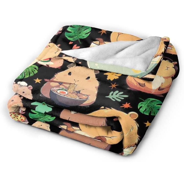 Capybara Gift Blanket Throw Blanket Lightweight Cozy Plush Blanket for Bedroom Living Rooms Sofa Couch 50"X40"
