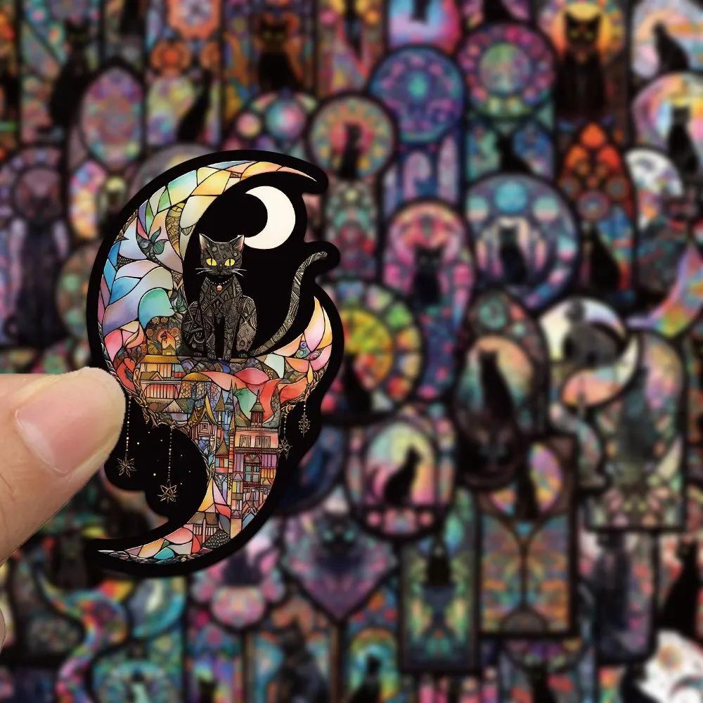 10/30/50pcs Dark Gothic Black Cat Cartoon Stickers Aesthetic Graffiti Sticker Notebook Guitar Phone Cool Tarot Waterproof Decals