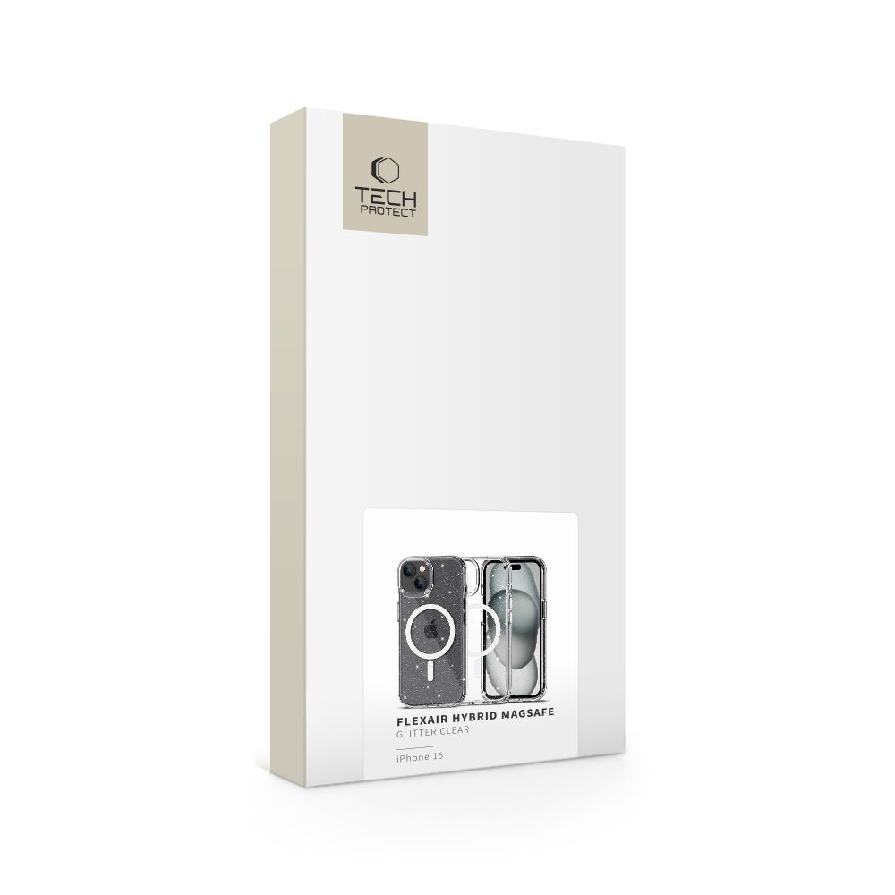 Tech-Protect Flexair Hybrid Magsafe Iphone 15 Glitter Clear