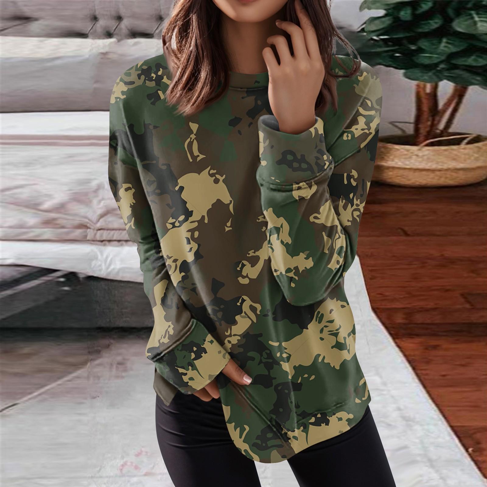 

Жіночі топи з круглим вирізом, бавовна, жіноча повсякденна мода з квітковим принтом і довгим рукавом, пуловер з круглим вирізом, верхня блуза L