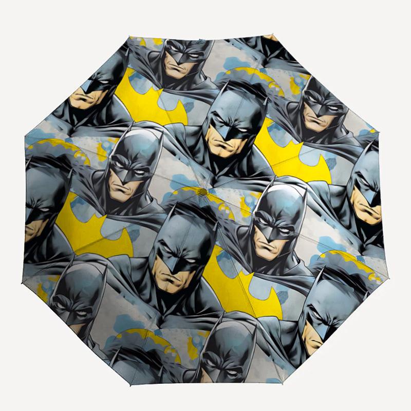 

1pc Batman Pattern Automatic Folding Umbrella - Compact 8-Rib Design, Durable Plastic & Iron, F104002
