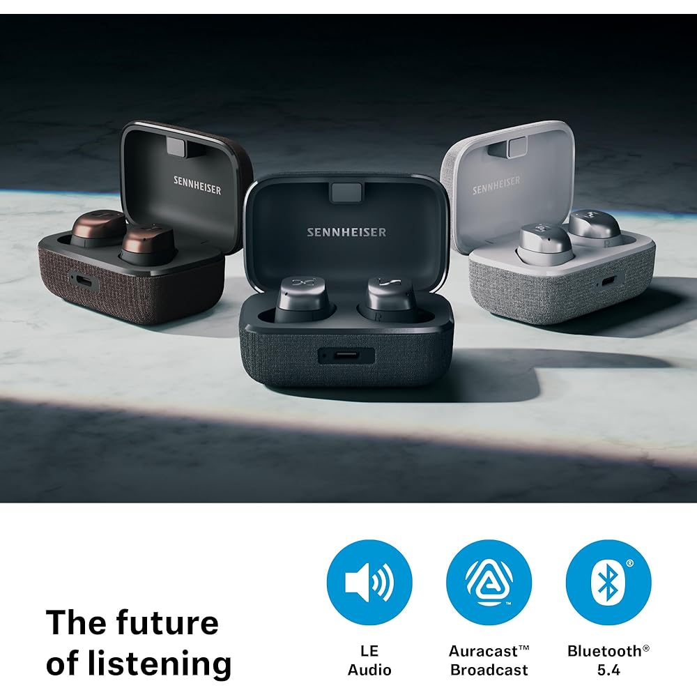 Sennheiser MOMENTUM True Wireless 4 Smart Wireless Earbuds, Bluetooth 5.4, Clear Sound, Noise Cancelling, Comfortable Design, 30-Hour Battery Life, Ad