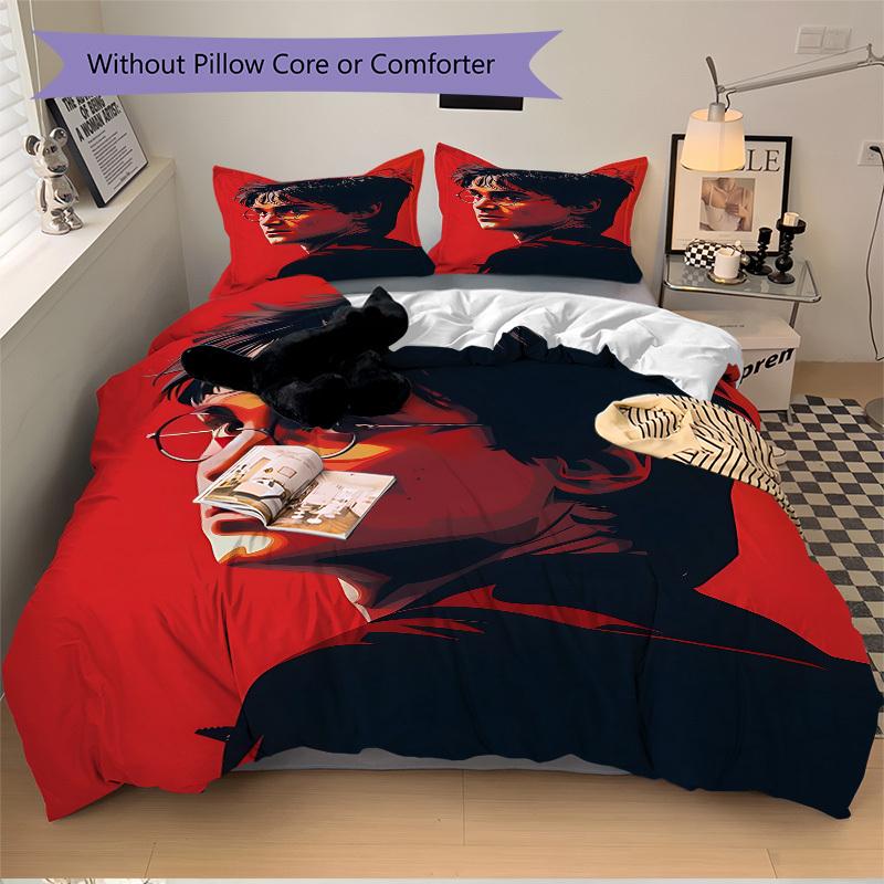 3pcs Harry Potter Bedding Set, Soft Polyester Duvet Cover and Pillowcases Machine Washable Seasons all suitable 05