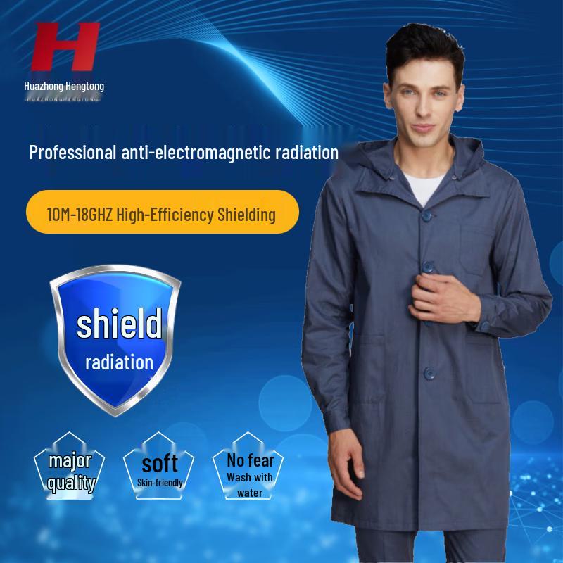 Men s Silver Fiber Radiation Shielding Lab Coat