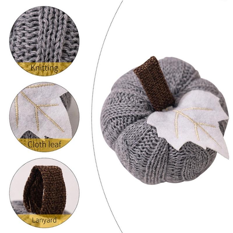  Soft Fabric Fall Harvest Decoration Knit Pumpkins Seasonal Table Decoration