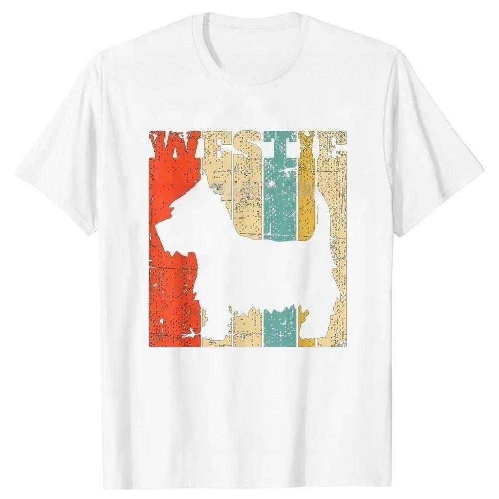 Xmas West Highland White Terrier Christmas Vintage Westie Dad Shirt for Women Dog Lover Gift Short Sleeve Streetwear TShirt Y2K