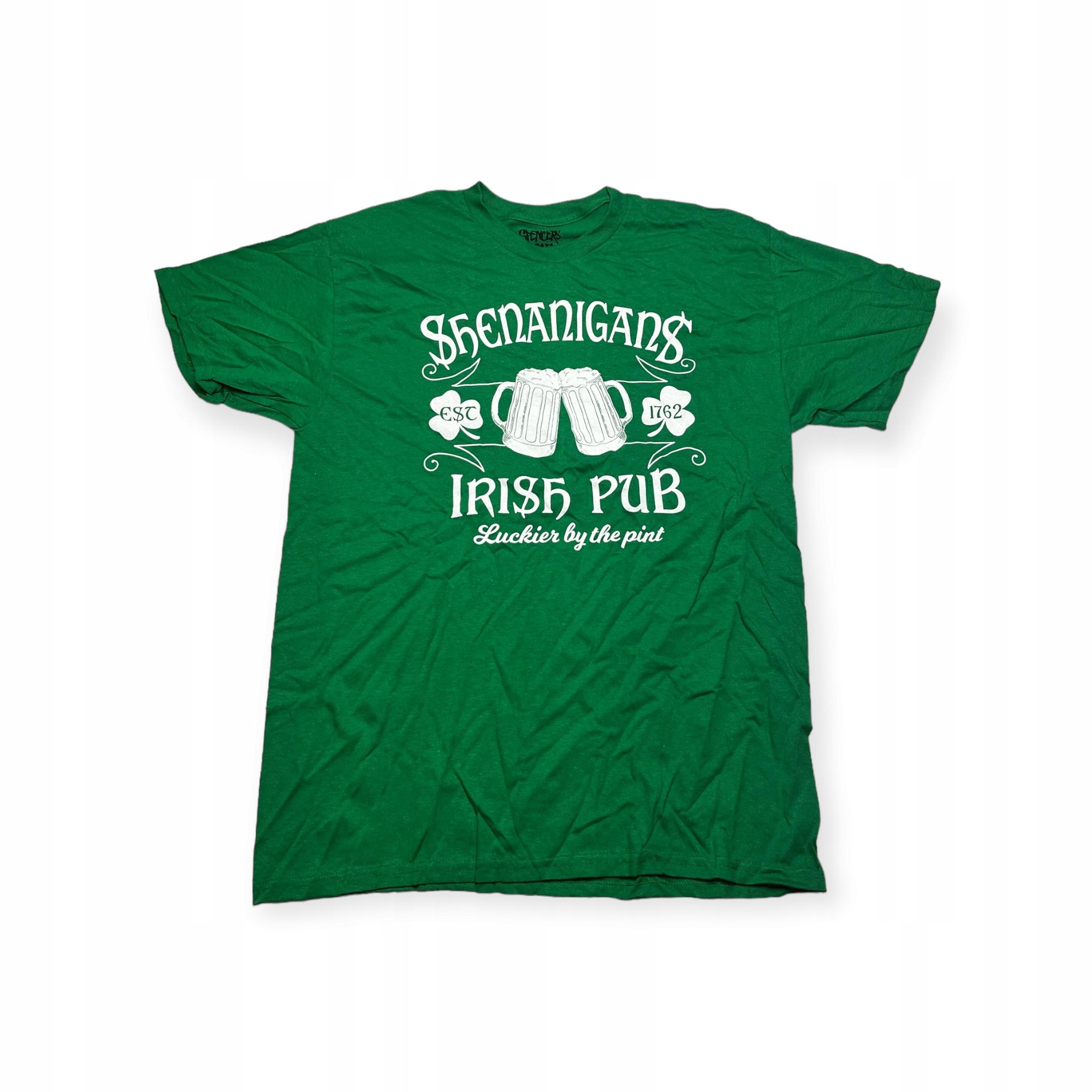 Outletup-clothes Koszulka T-shirt męski okrągły dekolt SPENCER'S NADRUK L