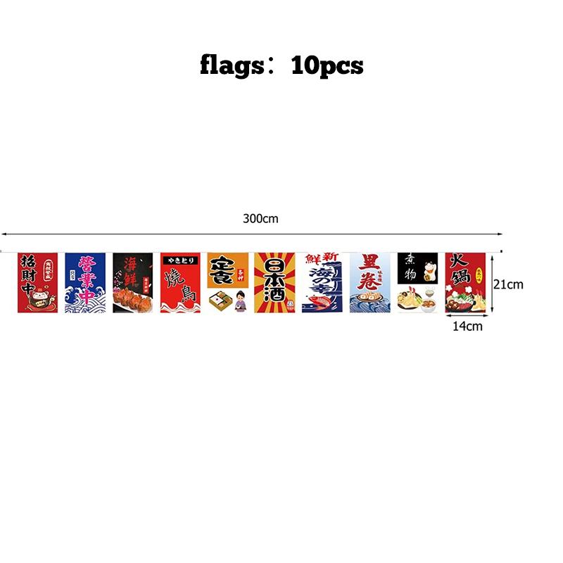 Hanging String Flags Japanese Style Sushi Restaurant Bunting Banners Izakaya Food Theme Restaurant Tea House Decoration