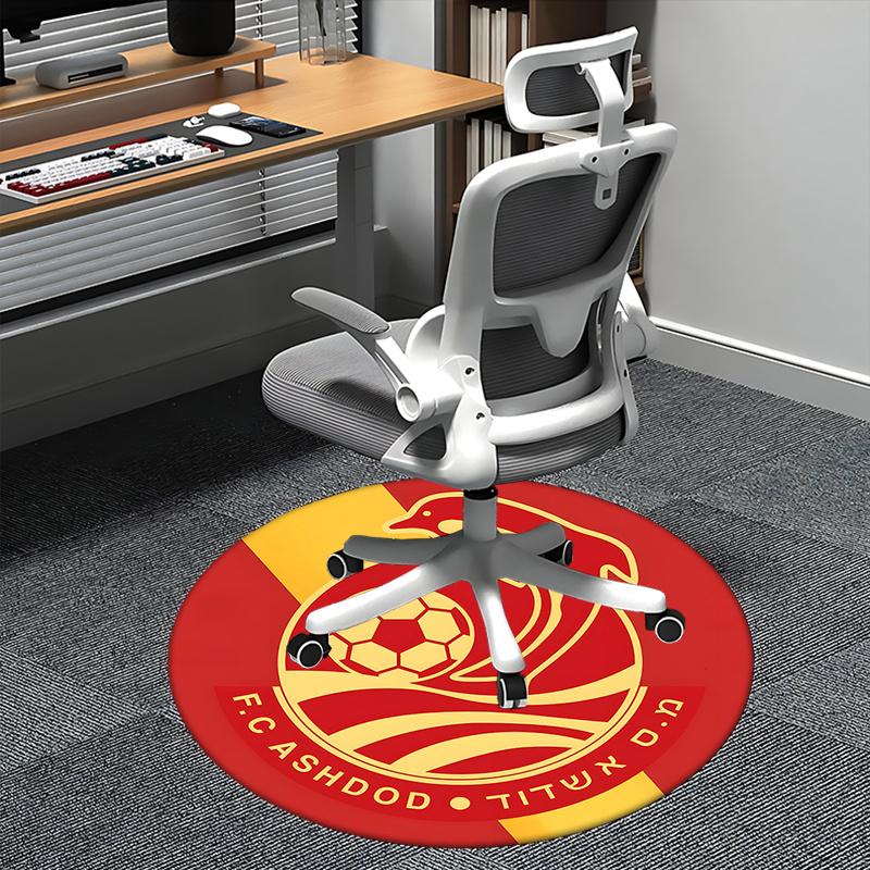 

Soccer Team Logo,F.C. Ashdod Chair mat Round Rug-Office carpet, Machine Washable, Non-slip, Suitable for Living Rooms, Bedrooms, Entryways, 80cm by 80cm