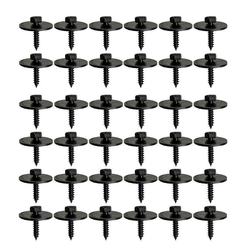 

900536 50Pcs Undercar Engine Shield Sheet Screw Fit for Mercedes Benz Black