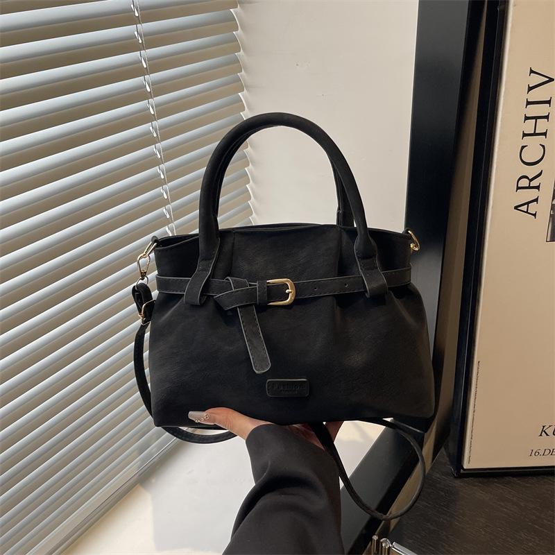 

Retro niche handbag small bag women s new suede small tote bag simple shoulder messenger bag чёрный