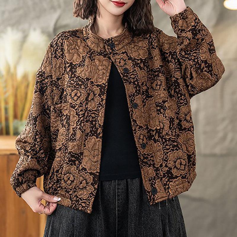 Women's Jacket Spring Autumn Outerwear Loose Single Breasted Plaid Jacket   Oversized Jacket Coat