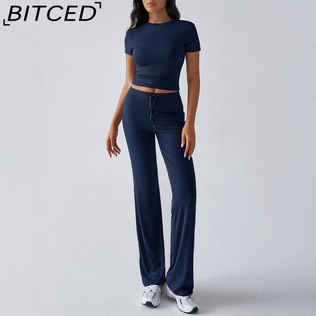 BITCED Women's Autumn/Winter Elegant Solid-Colour O-Neck Urban Casual Fashion Set