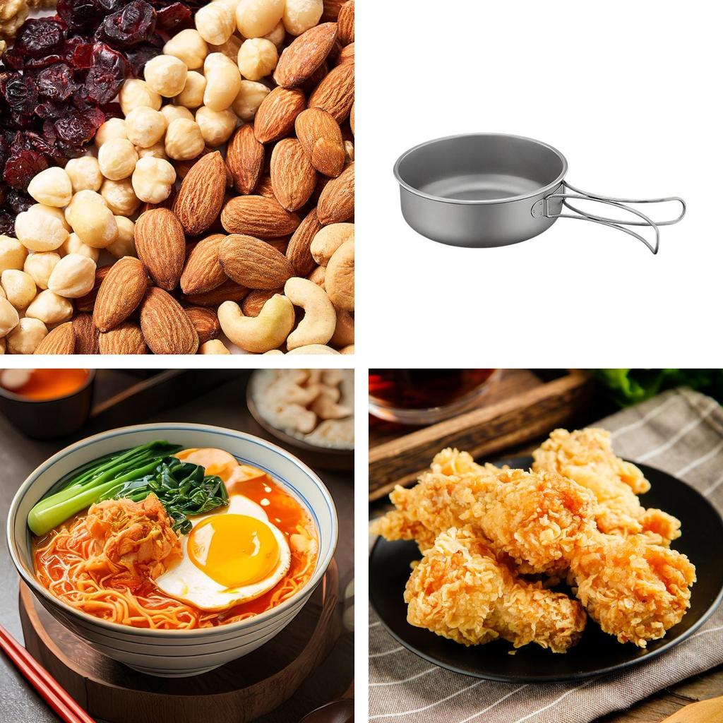 Backpacking Pan Non Stick Skillet With Foldable Handle Backpacking Pan Camp Cookware Pot For Outdoor Hiking Hunting Travel Road