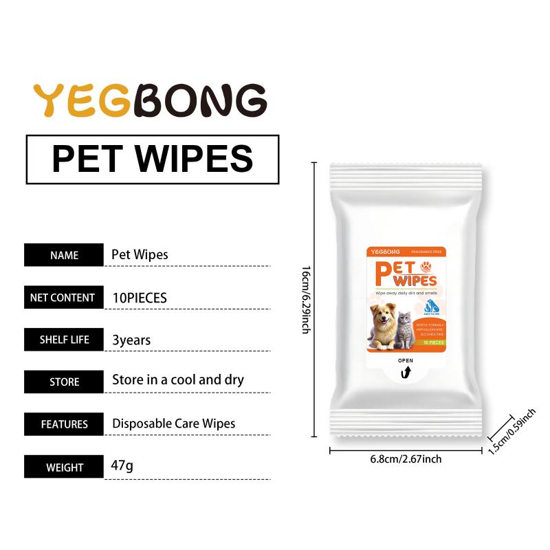 Pet Grooming Wipes for Dogs and Cats Soft Tear Stain Remover and Ear Cleaning Pads for Puppy Kitten Skin Friendly Use