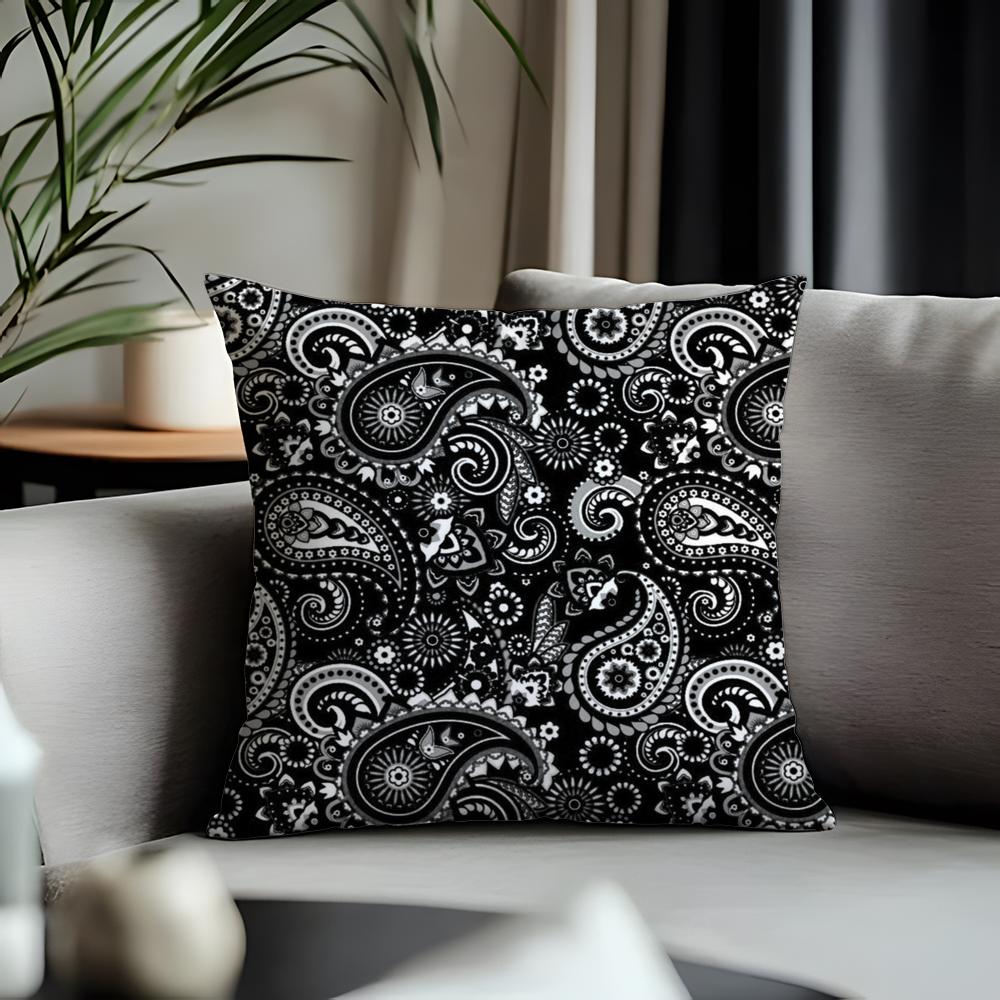 Trending PPpaisleyed Cushion Cover Antidustmite Pillowcase Invisible Zipper Silky Short Plush Sofa Cushion Cover