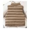 Winter Women Warm Padded Short Down Cotton Vest Stand Collar Loose Outwear Sleeveless Puffer Waistcoat for Casual