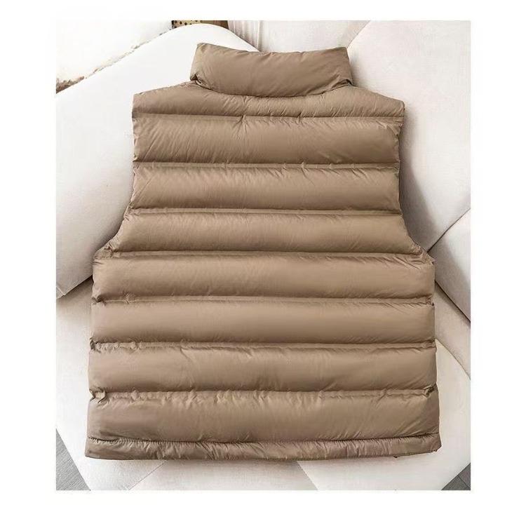 Winter Women Warm Padded Short Down Cotton Vest Stand Collar Loose Outwear Sleeveless Puffer Waistcoat for Casual