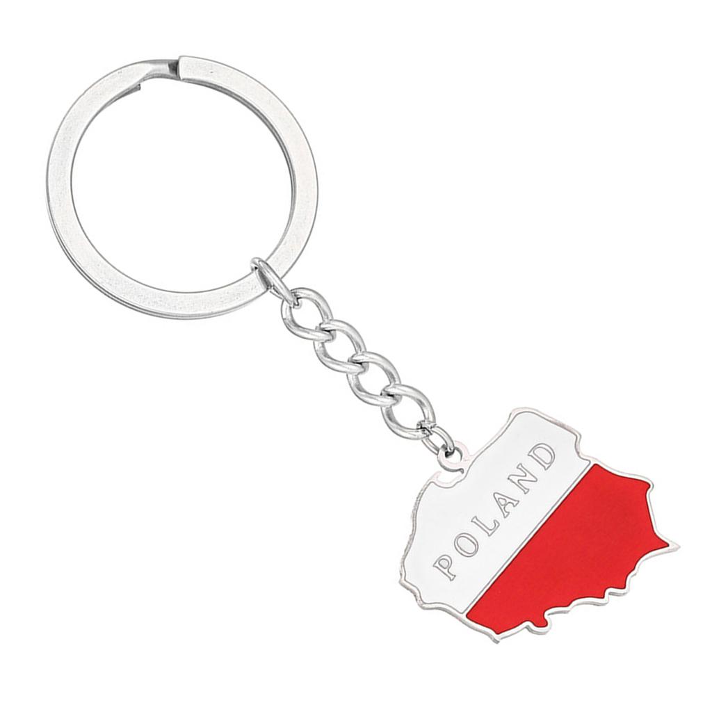 Stylish Keychain Featuring Poland Map Sturdy Titanium Steel Material Poland Flag Keyrings Key Holder Great for Gifting
