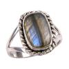 Natural Labradorite Gemstone 925 Solid Sterling Silver Jewelry Ring Size 7 G8u81