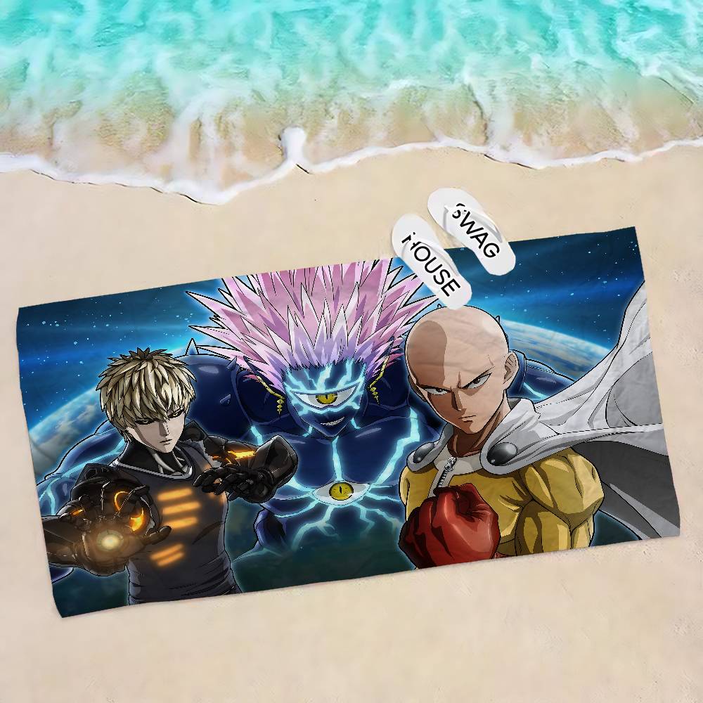 Anime One Punch Man Microfiber Beach Towel Absorbent Quick Dry Soft Yoga Swimming Resort Mountain Climbing Towel