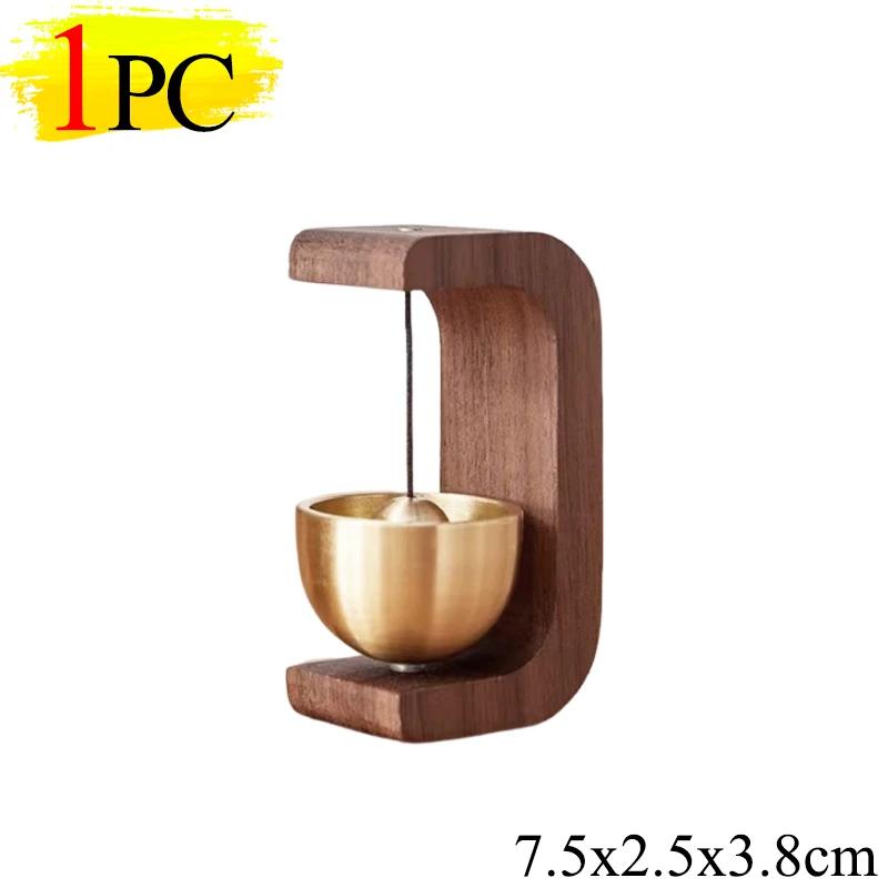 6/1PCS Wireless Solid Wood Door Wind Chime Hanging Bell Reminder Shopkeepers Doorbell For Decoration Doorways Home Decor Gifts