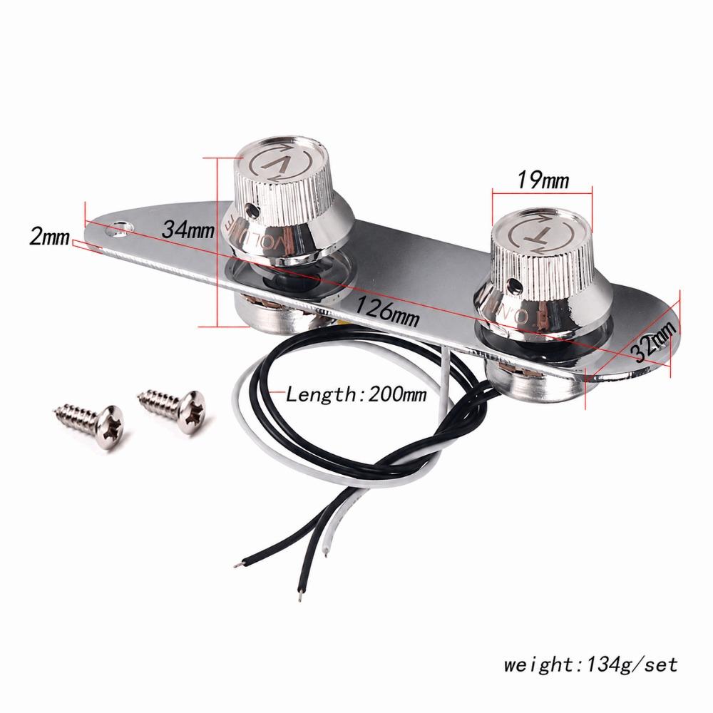 2PCS Silver Prewired Guitar Control Plate Metal Guitar Parts Guitar Accessories  Electric Guitar