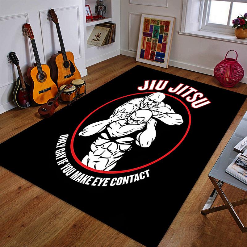Jiu Jitsu Fighters in Combat Artwork Patterned carpet a non slip rug suitable for all seasons and any setting, gift
