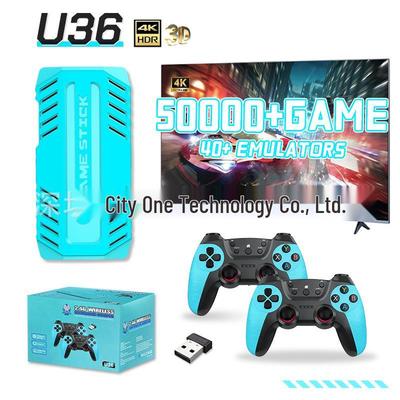 U36 Retro HD Blue Game Console with Dual Controllers for TV