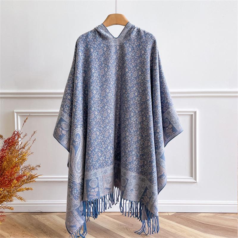 Flower Pattern Shawl Scarf for Women Soft Warm Polyester Square Scarves Wraps Shoulder Protect Pashmina Scarves Poncho Stoles