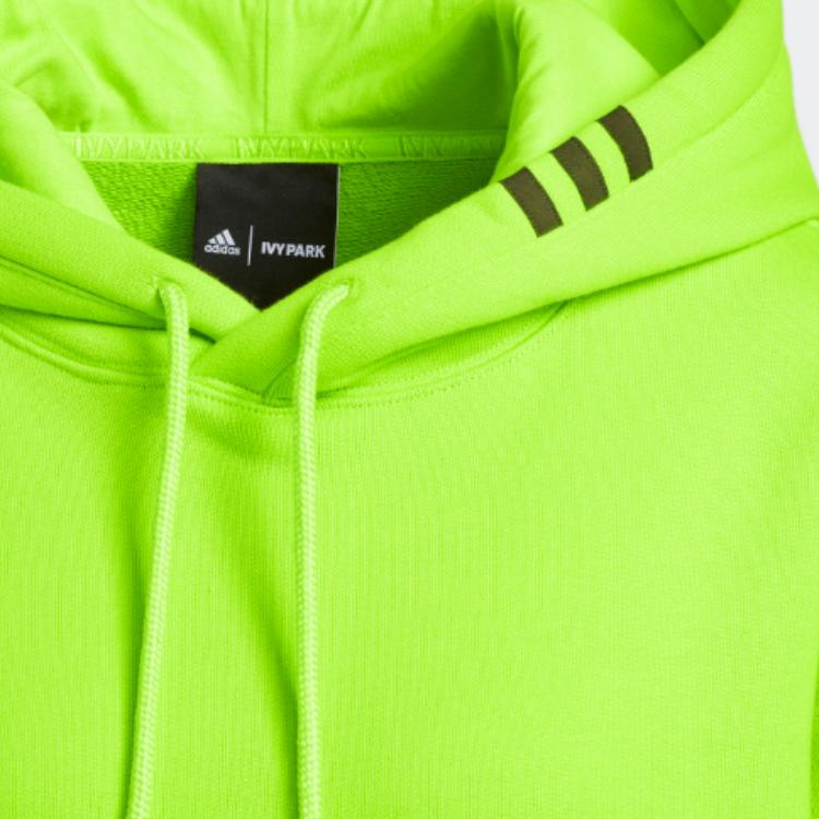 adidas Originals Hooded Drawstring Straight-Cut Pullover Sweatshirt Unisex Sweatshirts Green HK2840