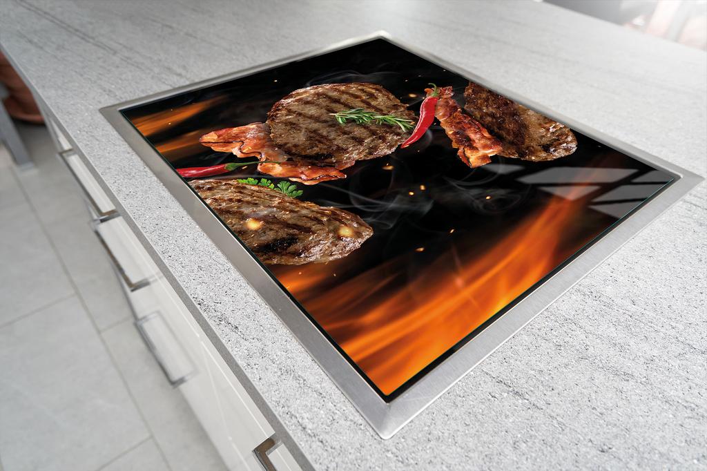 GLAS-SCHNEIDEBRETT 52x30 GRILL