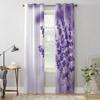 Cortinas de Ventana con Fondo Lavanda para Sala de Estar Dormitorio Lujo Moderno Cortinas de Cocina Telas Caídas