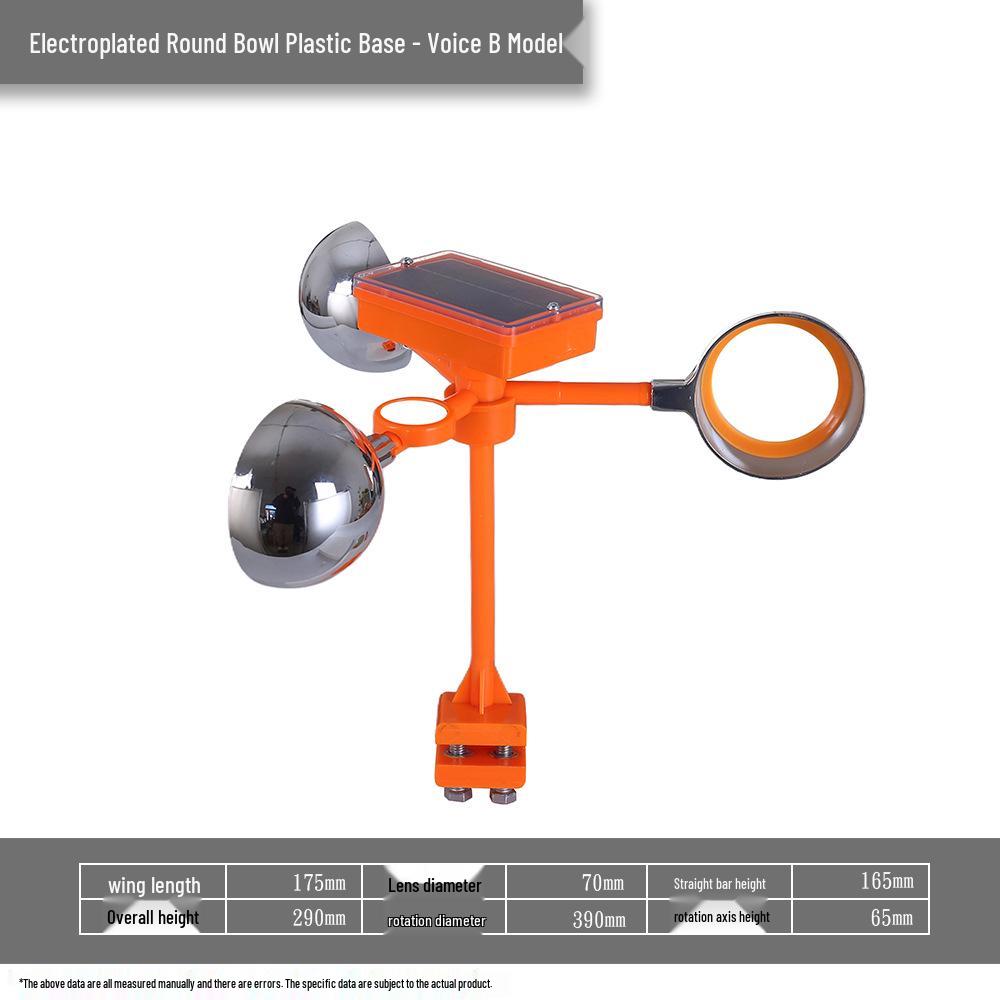 Solar-Powered Reflective Bird Repeller for Orchards, Fish Ponds, and Farmland