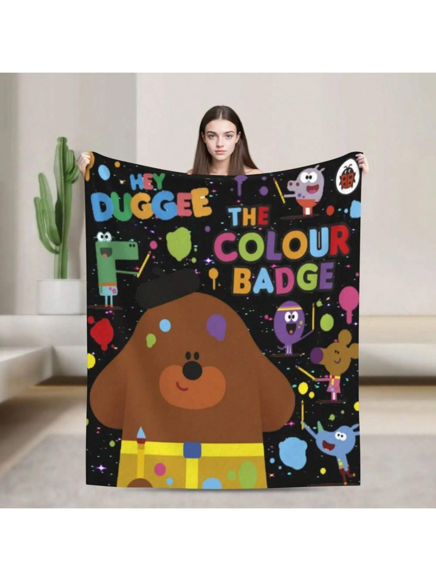 

Warmer Cartoon Theme Throw Blanket, Cute Hey Duggee Cozy Blanket For Living Room, Dorm, Naping, Office, Home Decor 75X95CM серый