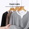 JEEP SPIRIT Men's Waffle Knit Faux Two-Piece Long Sleeve T-Shirt