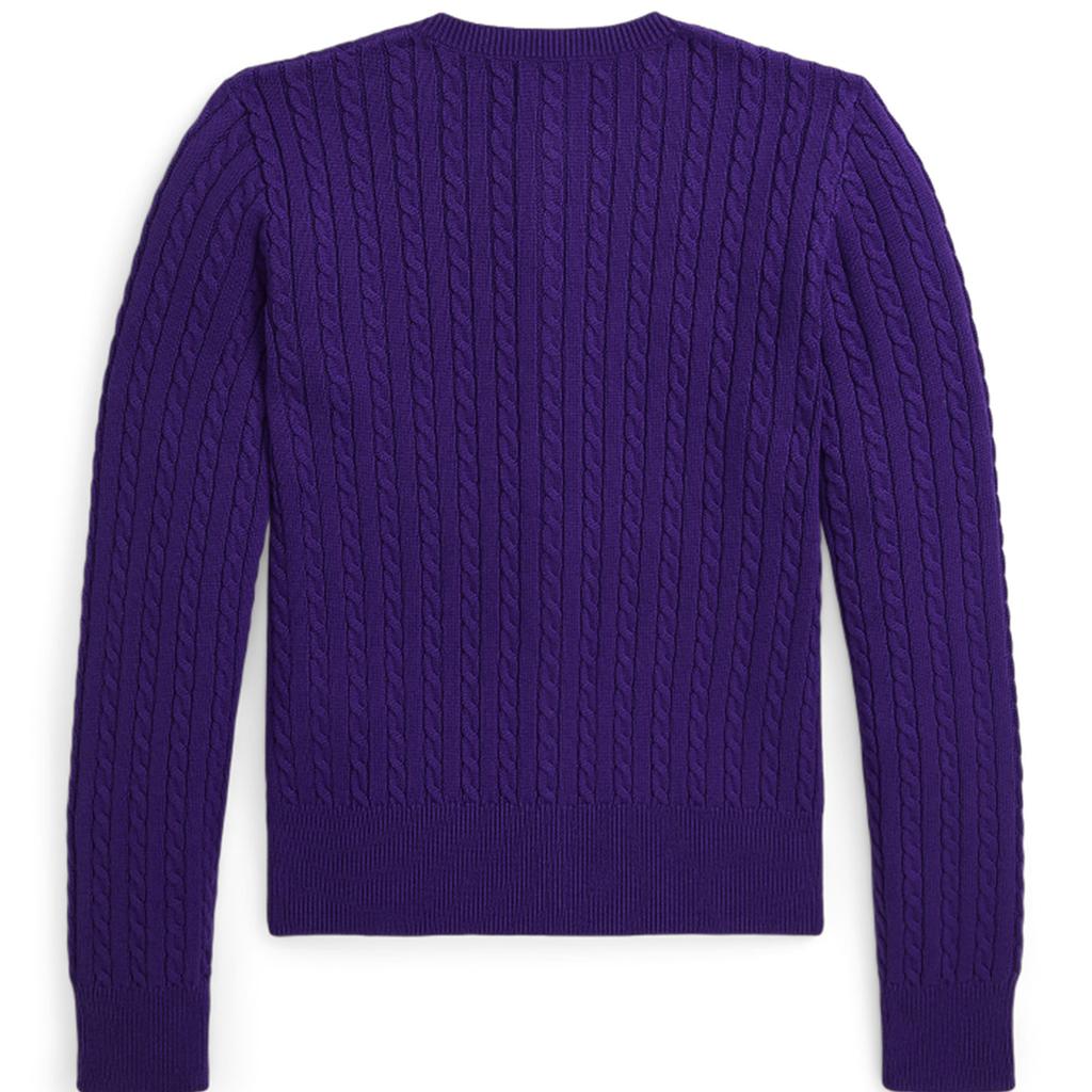 Polo Ralph Lauren Solid Color Bear Pattern Crew Neck Long Sleeve Sweater Kids Sweater Luxurious-Purple CWPOSWEG6820480-500