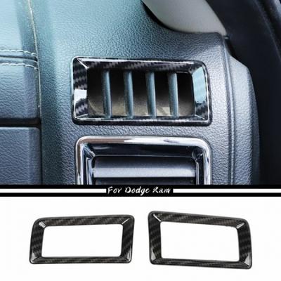 Middenconsole Airconditioning Uitlaat Vent Sierstrip voor 10-17 Dodge Ram Koolstofvezel