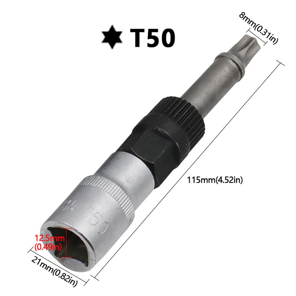 M10 T50 Alternator Pulley Socket Drill Bit with 33 Teeth Tool Alternator Pulley Center Bolt Remover Socket Wrench Tool