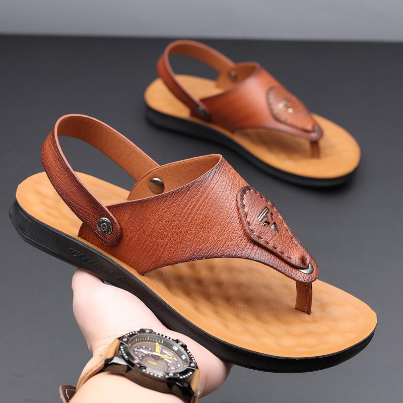 Summer men's sandals men's flip-flops shoes trendy casual pinch feet dual-purpose easy to drive beach sandals