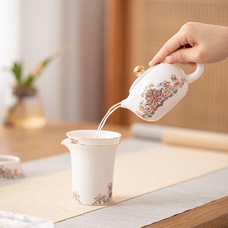 Dunhuang Auspicious Flower Ceramic Tea Set Gift Box