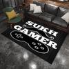 Vaporwave Sunset City Gamepad Area Rug Cyberpunk Retro Video Game Carpet For Boys Room Gaming Setup Decoration Large Floor Mat