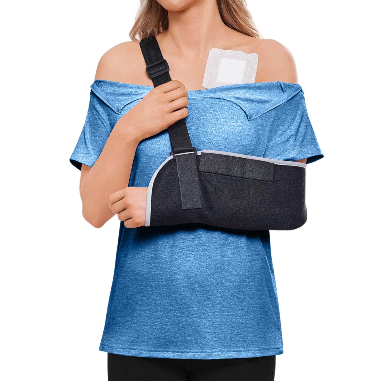 

Women s Post-operative Short-sleeved Color Shirt With Shoulder Zipper And Side Closure. XXXL синій