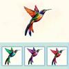 4 Pcs Acrylic Hummingbird Wall Art 2D Colorful Garden Birds Sculpture Outdoor Fence Hanging Ornaments for Garden Yard Living Room Kids Room Patio
