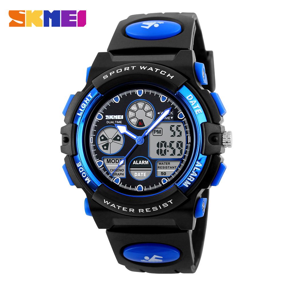 1163 Uhren Kinder Outdoor Sport Kinderuhr Digital Quarz Armbanduhr für Jungen Mädchen Uhren mit PU-Armband Band Alarm LED Leuchtend Wasserdicht