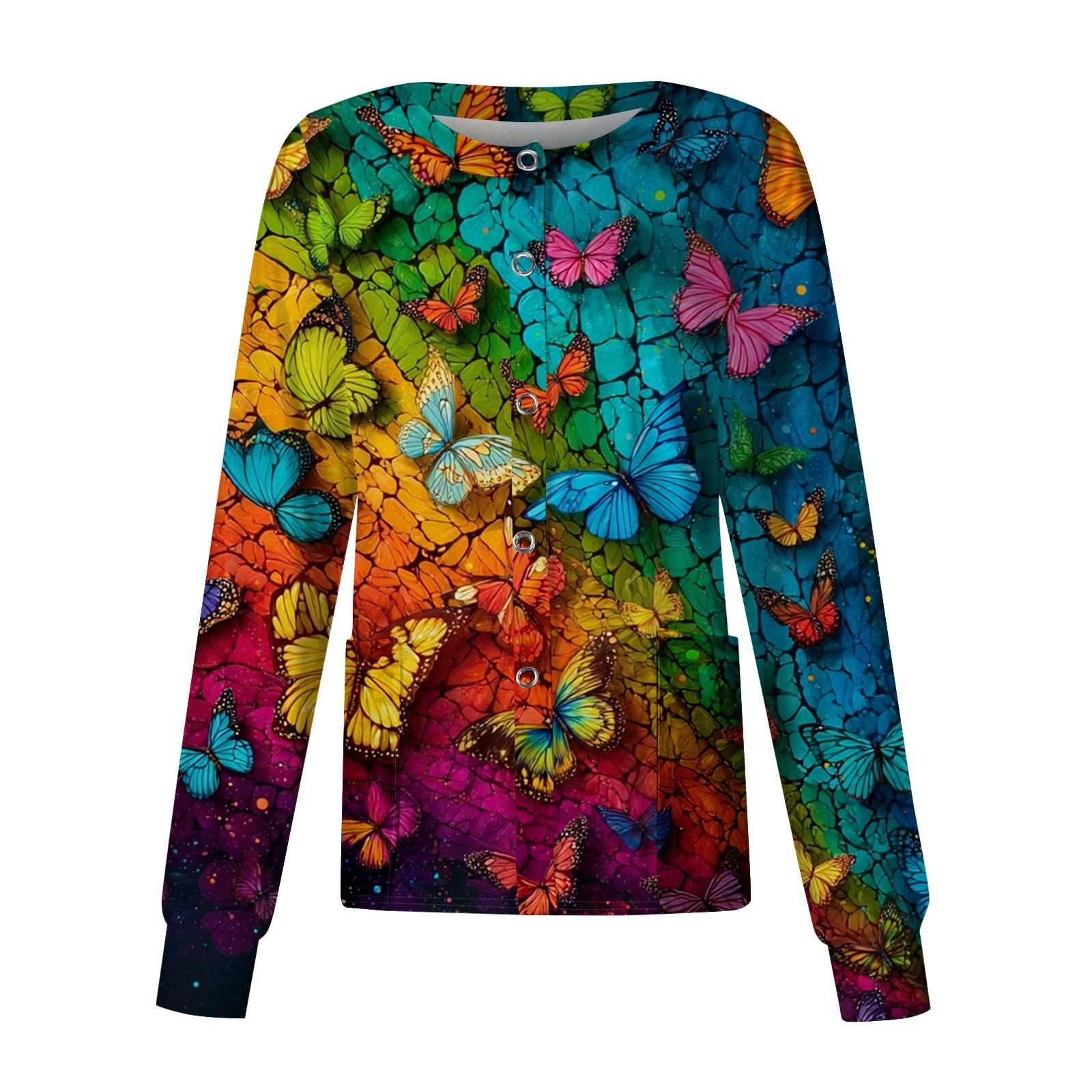 

Женский повседневный кардиган с длинными рукавами на одной пуговице, защитный костюм с животным принтом XXL