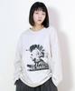 Deumakeu Vintage Punk Loose Fit Long Sleeve T-Shirt Beige