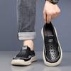 2025 Summer New Hallow Breathable Driving Shoes Man Fashion Casual Solid Color Leather Sandals Designer Shoes Man