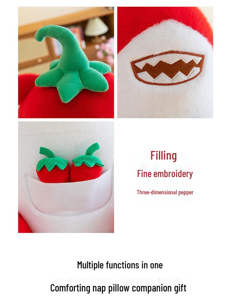 Pernă de pluș Rechin și Ridiche: Păpușă drăguță morcov și iepuraș alb îmbrățișată